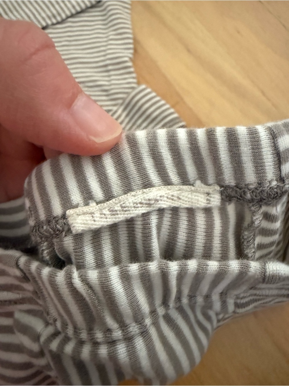 TANE Organic Kids Gray Stripe Bottoms with White Bodysuit set - Picture 5 of 7